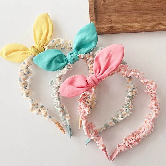 Sweet Girls Candy Color Bow Tie Design Fabric Headband - Picture 1 of 6